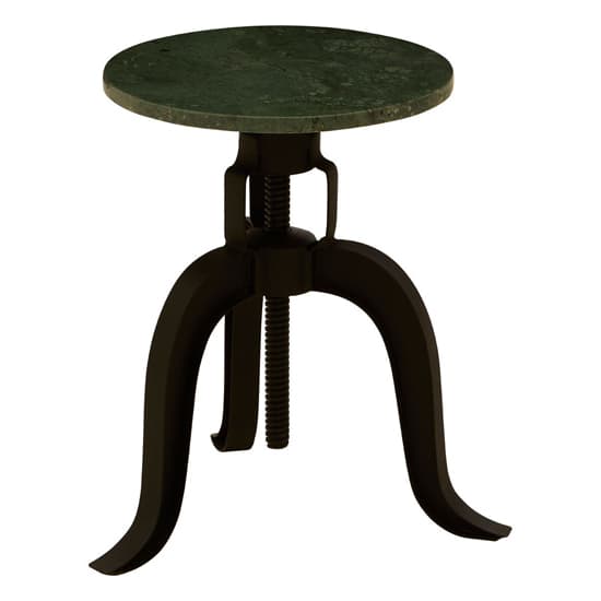 Vance Round Green Marble Top Bar Stool With Black Metal Legs_3