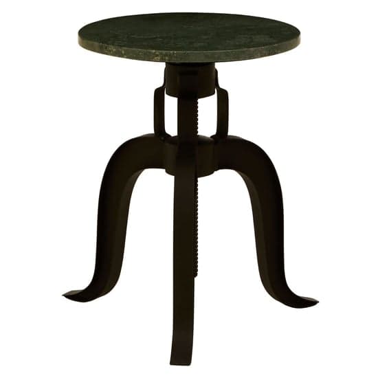 Vance Round Green Marble Top Bar Stool With Black Metal Legs_1