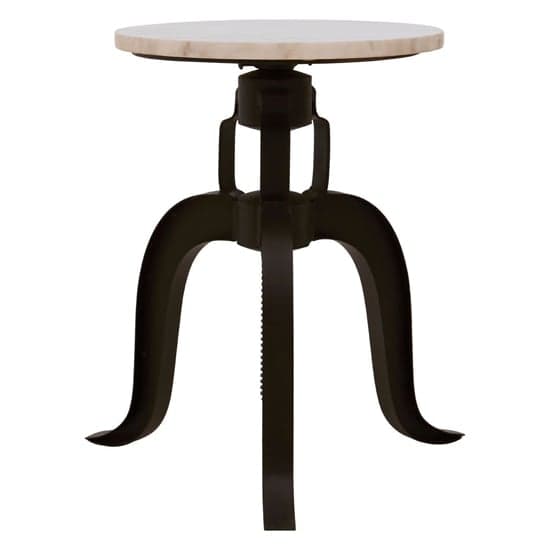 Vance Round White Marble Top Bar Stool With Black Metal Legs_1