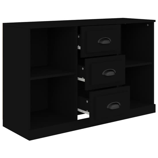 Vance Wooden Sideboard With 3 Drawers In Black_4