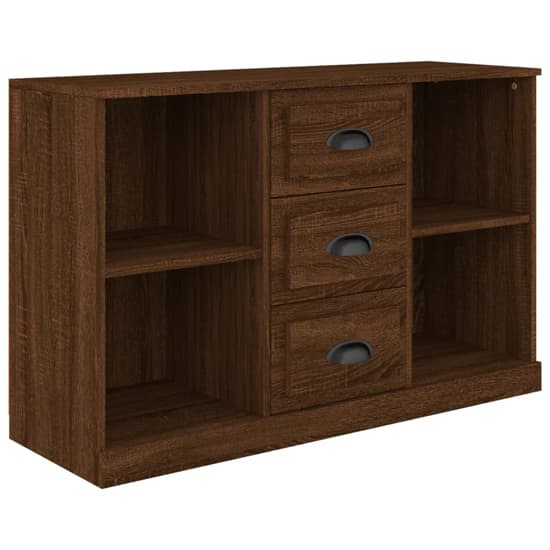 Vance Wooden Sideboard With 3 Drawers In Brown Oak_3