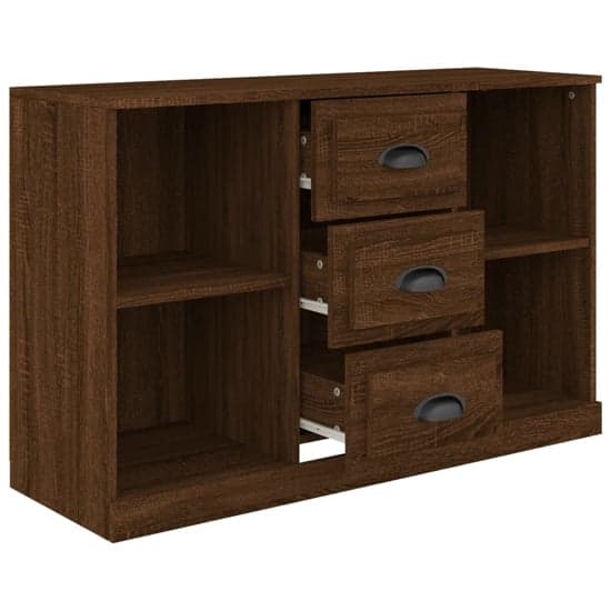 Vance Wooden Sideboard With 3 Drawers In Brown Oak_4