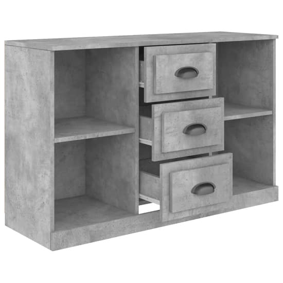 Vance Wooden Sideboard With 3 Drawers In Concrete Effect_4