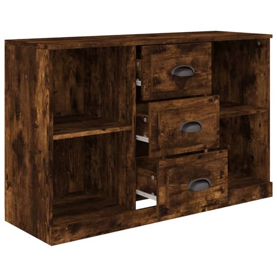 Vance Wooden Sideboard With 3 Drawers In Smoked Oak_4
