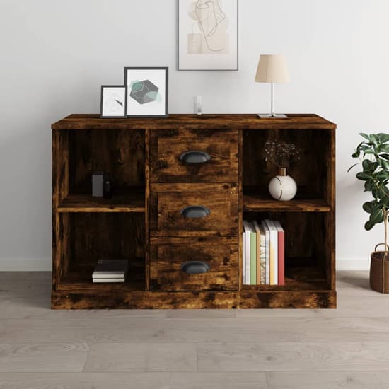 Vance Wooden Sideboard With 3 Drawers In Smoked Oak_1