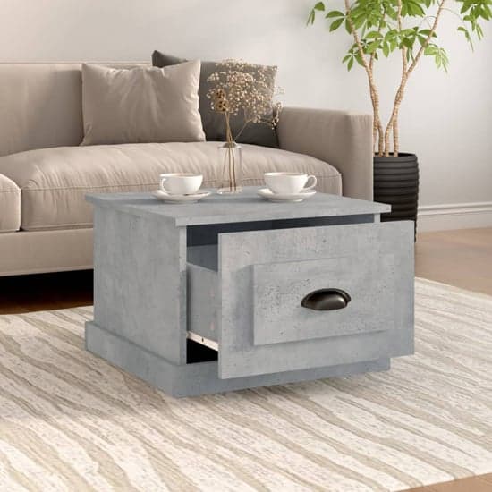 Vance Wooden Coffee Table With 1 Drawer In Concrete Effect_2