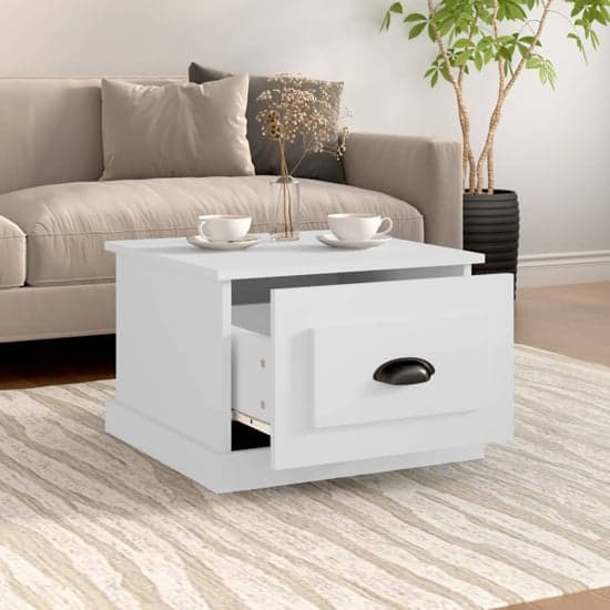 Vance Wooden Coffee Table With 1 Drawer In White_2