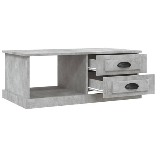 Vance Wooden Coffee Table With 2 Drawers In Concrete Effect_5