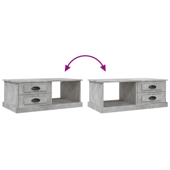 Vance Wooden Coffee Table With 2 Drawers In Concrete Effect_6