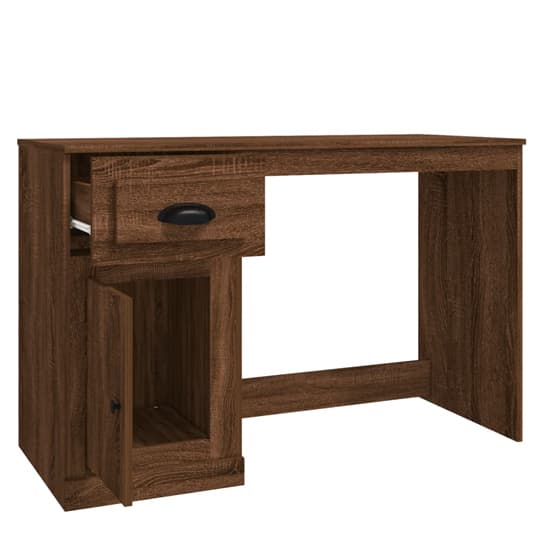Vance Wooden Computer Desk With 1 Door 1 Drawer In Brown Oak_6