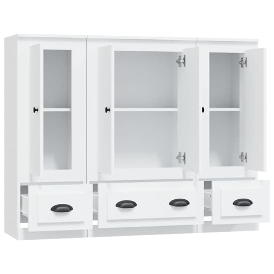 Vance Wooden Highboard With 4 Doors 3 Drawers In White_4
