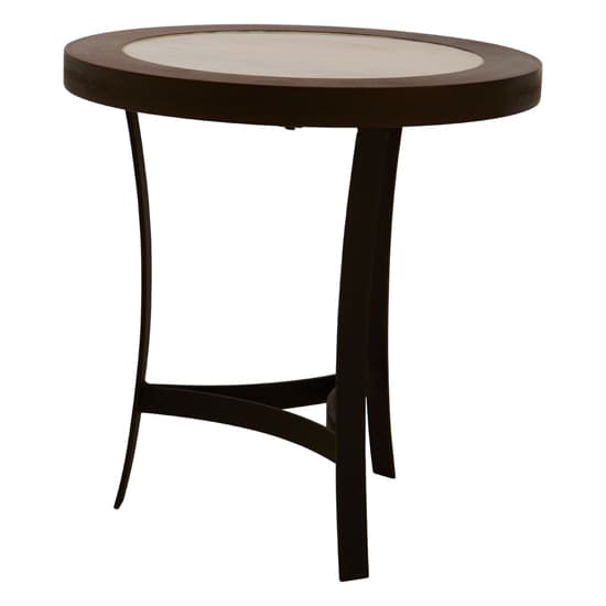 Vance Wooden Marble Top Side Table With Black Curved Base_3