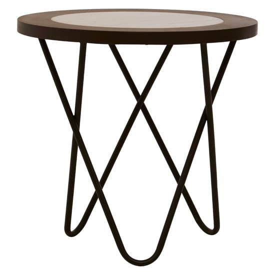 Vance Wooden Marble Top Side Table With Black Hairpin Base_2