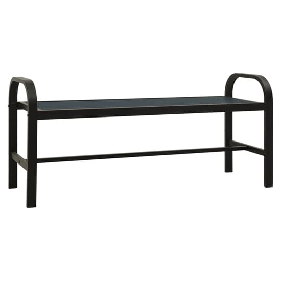 Vanya Twin WPC Garden Seating Bench With Steel Frame In Black_2