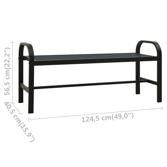 Vanya Twin WPC Garden Seating Bench With Steel Frame In Black_5