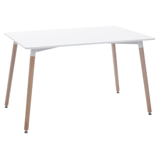 Varbor Wooden Dining Table With 4 Chairs In White And Natural_3