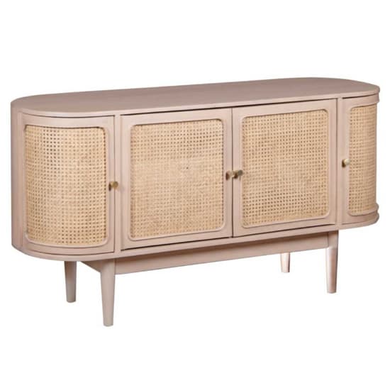 Varese Cane And Mango Wood Sideboard With 4 Doors In Oak_2