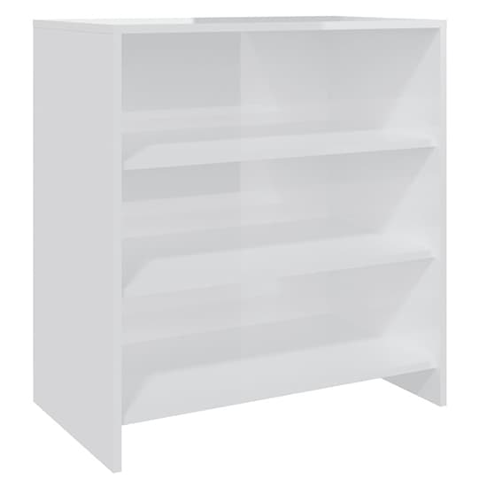 Variel High Gloss Bookcase With 3 Shelves In White Furniture in Fashion