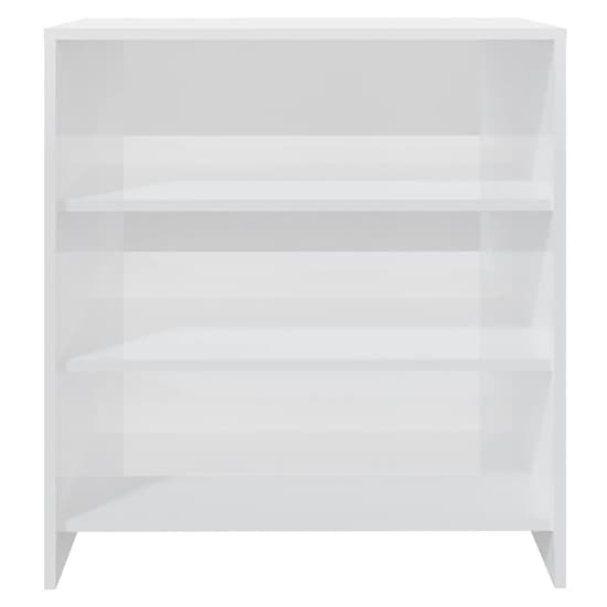 Variel High Gloss Bookcase With 3 Shelves In White Furniture in Fashion