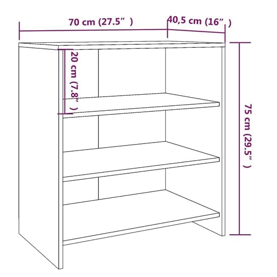 Variel High Gloss Bookcase With 3 Shelves In White_4