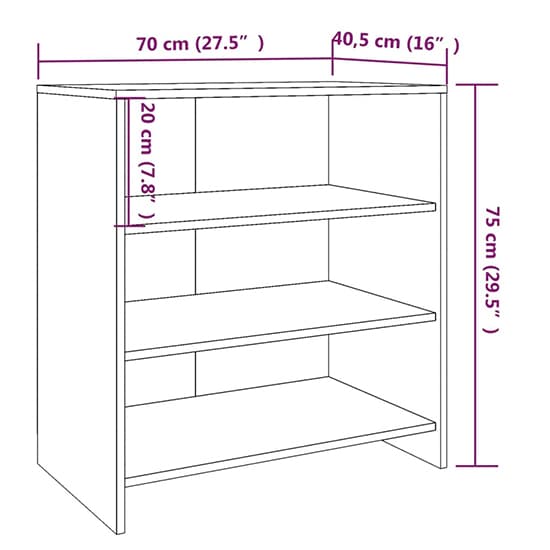 Variel Wooden Bookcase With 3 Shelves In Grey Sonoma Oak_4