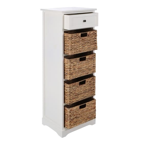 Varmora Narrow Wooden Chest Of 5 Drawers In Ivory White_2