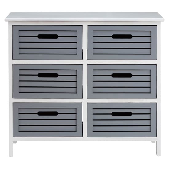 Varmora Wooden Chest Of 6 Drawers In White And Grey_3