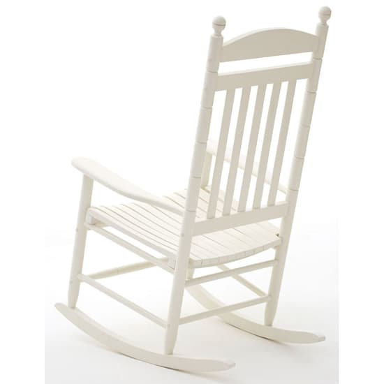 Varmora Wooden Rocking Chair In Ivory White_4