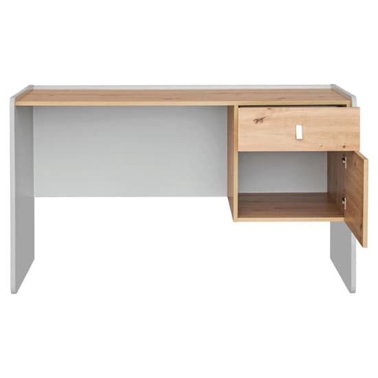 Varna Wooden Laptop Desk With 2 Drawers In Pearl Grey_2