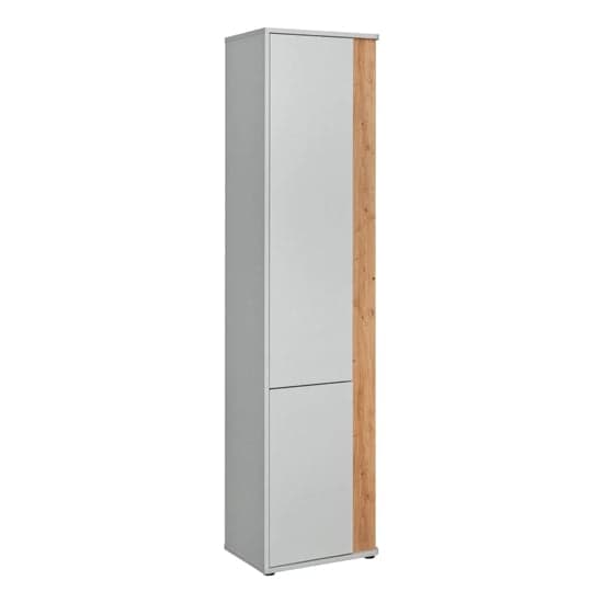 Varna Wooden Storage Cabinet With 2 Doors In Pearl Grey_1