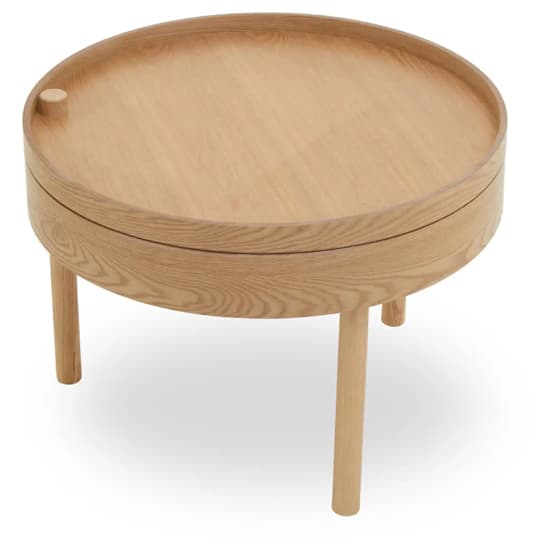 Varna Wooden Round Side Table In Oak_2