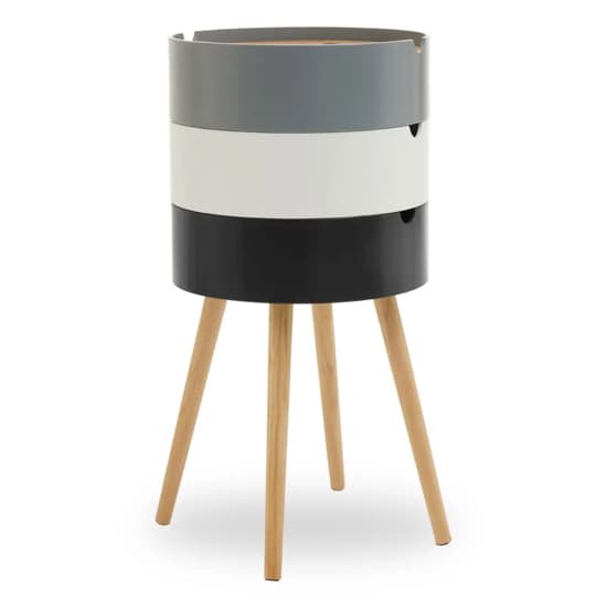 Varna Wooden Three Tier Side Table Storage In Multi-Colour_4