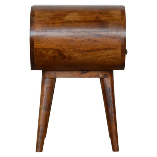 Vary Wooden Circular Bedside Cabinet In Chestnut With Open Slot_4