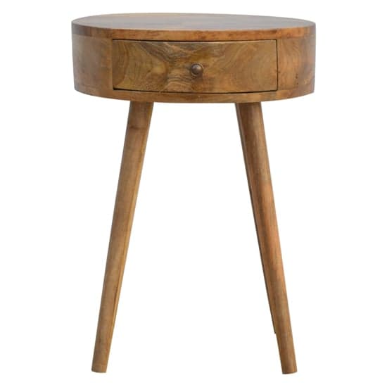 Lasix Wooden Circular Bedside Cabinet In Oak Ish With 1 Drawer_2