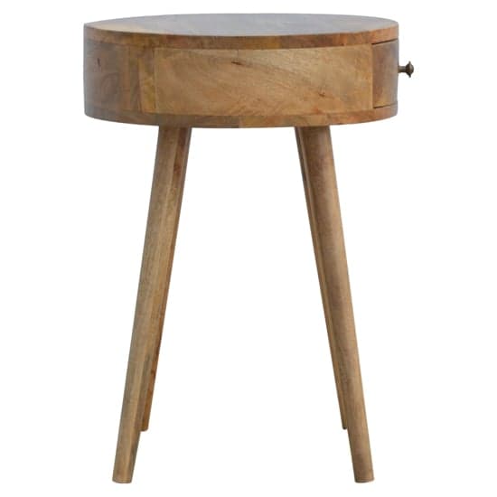 Lasix Wooden Circular Bedside Cabinet In Oak Ish With 1 Drawer_4