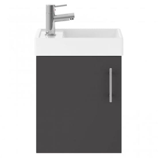 Vaults 40cm Wall Vanity Unit With Basin In Gloss Grey_1