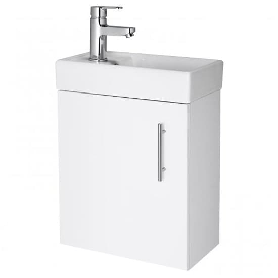 Vaults 40cm Wall Vanity Unit With Basin In Gloss White_1