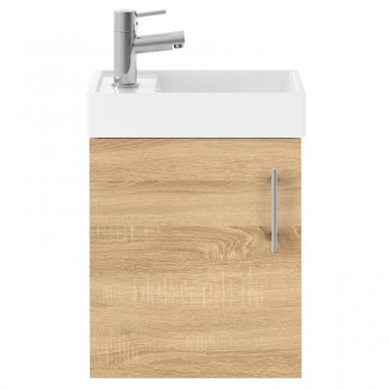 Vaults 40cm Wall Vanity Unit With Basin In Natural Oak_1
