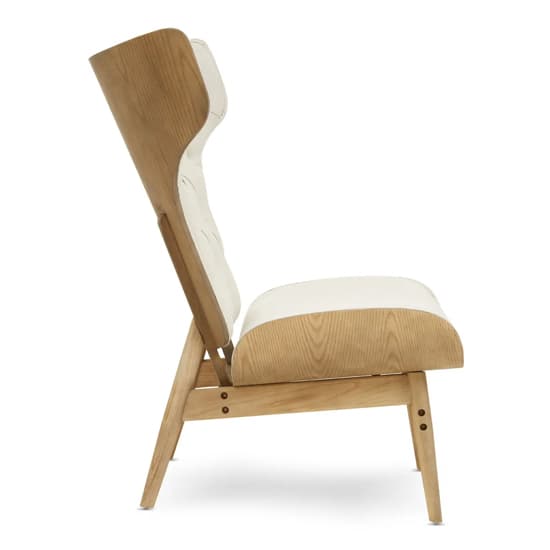 Veens Fabric Bedroom Chair In Beige With Winged Back_3