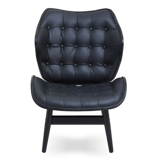 Veens Faux Leather Bedroom Chair In Black With Black Back_2