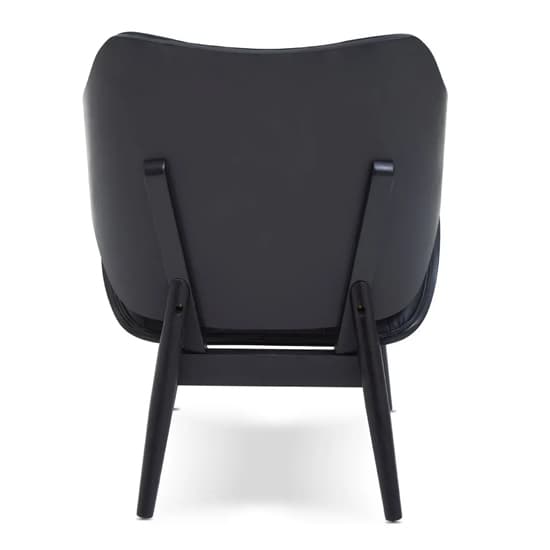 Veens Faux Leather Bedroom Chair In Black With Black Back_4