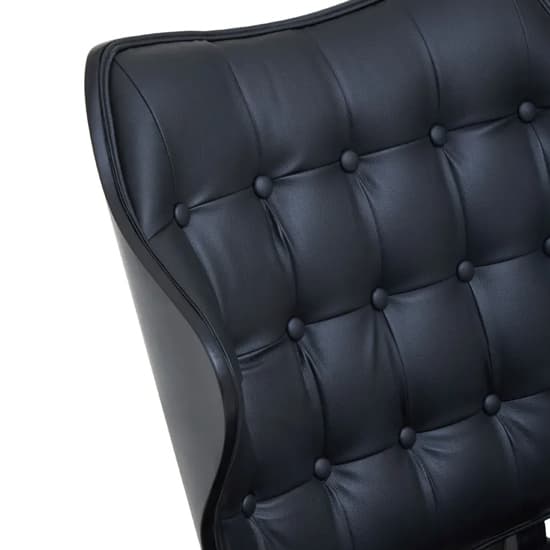 Veens Faux Leather Bedroom Chair In Black With Black Back_5