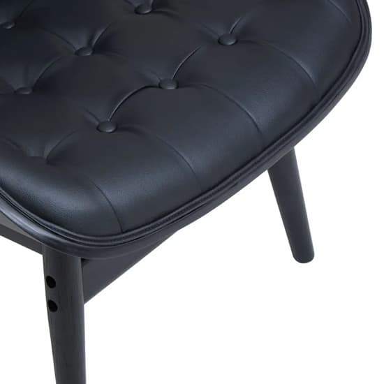 Veens Faux Leather Bedroom Chair In Black With Black Back_6