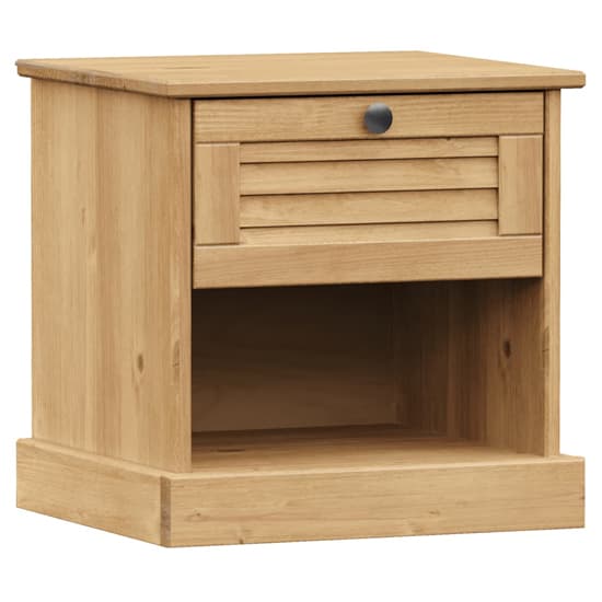 Vega Pinewood Bedside Cabinet With 1 Drawer In Brown_2
