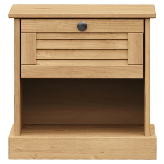 Vega Pinewood Bedside Cabinet With 1 Drawer In Brown_4