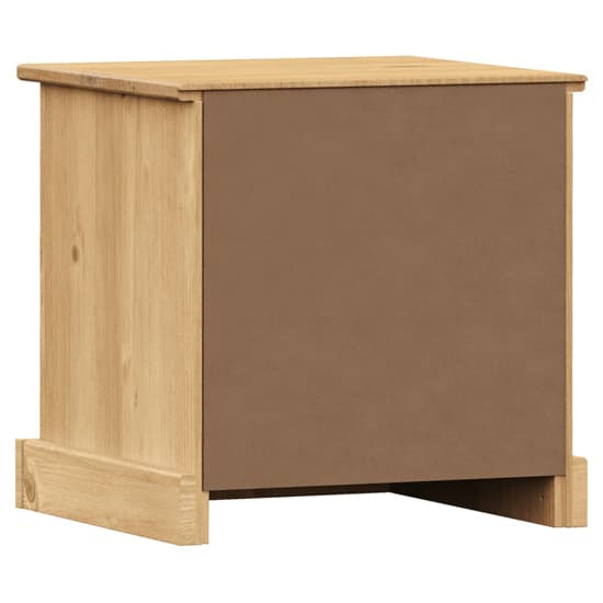 Vega Pinewood Bedside Cabinet With 2 Drawers In Brown_5