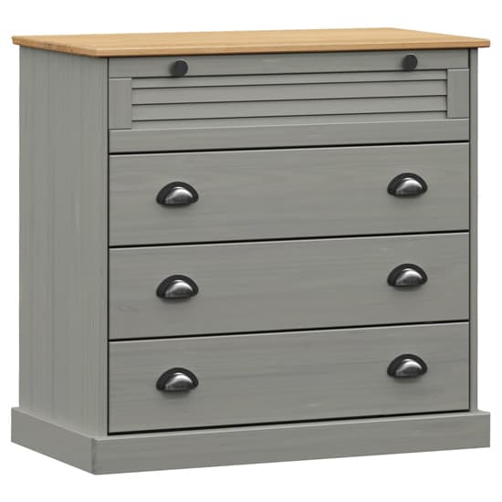 Vega Pinewood Chest Of 4 Drawers In Grey_2