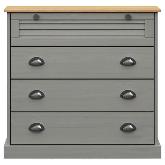 Vega Pinewood Chest Of 4 Drawers In Grey_3