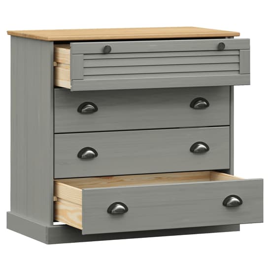 Vega Pinewood Chest Of 4 Drawers In Grey_4