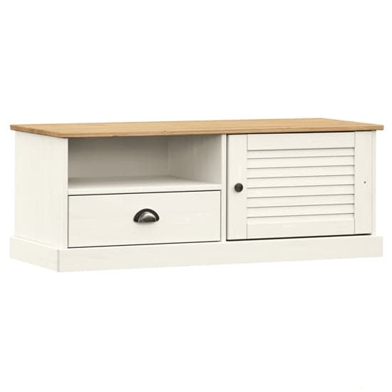 Vega Pinewood TV Stand With 1 Door 1 Drawer In White_2